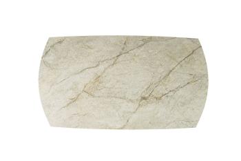 Ovale uitschuifbare tafel beige glanzend keramiek 160-240 cm