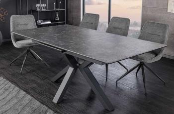 uitschuifbare tafel keramiek grafietgrijs 160-200 cm