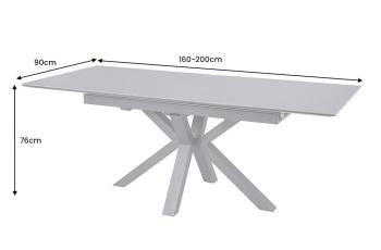 uitschuifbare tafel keramiek grafietgrijs 160-200 cm