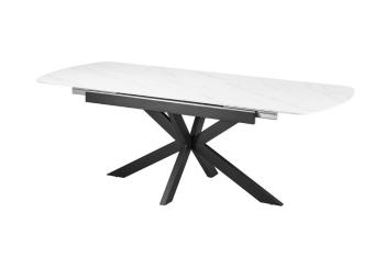 Uitschuifbare eetkamertafel wit keramiek 180-220 cm