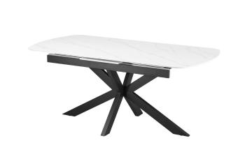 Uitschuifbare eetkamertafel wit keramiek 180-220 cm
