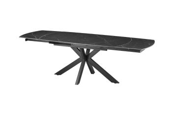 Uitschuifbare tafel keramiek zwart ovaal 160-240 cm