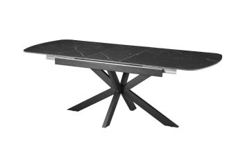 Uitschuifbare eetkamertafel zwart keramiek 180-220 cm