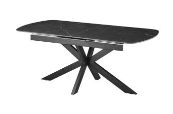 Uitschuifbare eetkamertafel zwart keramiek 180-220 cm