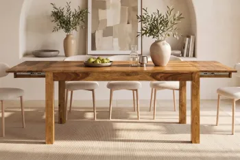 uitschuifbare eettafel sheesham hout 160-240 cm
