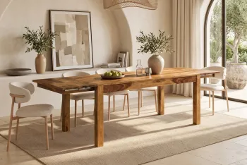 uitschuifbare eettafel sheesham hout 160-240 cm