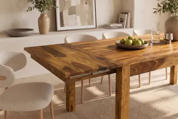 uitschuifbare eettafel sheesham hout 160-240 cm
