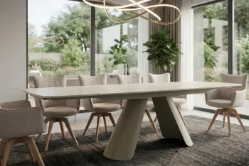 ovale-uitschuifbare-tafel-travertin-champagne beige 160-240 cm