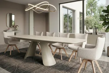 ovale-uitschuifbare-tafel-travertin-champagne beige 160-240 cm