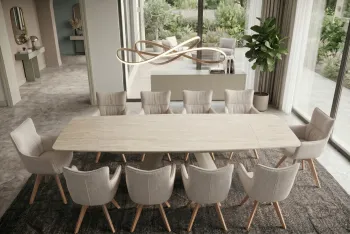 ovale-uitschuifbare-tafel-travertin-champagne beige 160-240 cm