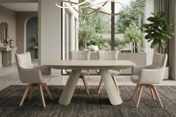ovale-uitschuifbare-tafel-travertin-champagne beige 160-240 cm