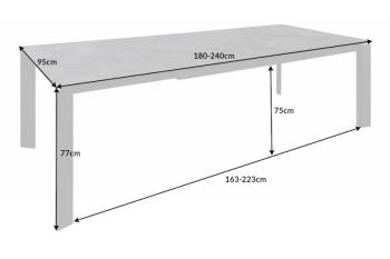 Tafel uitschuifbaar keramiek marmer optiek 180-240 cm