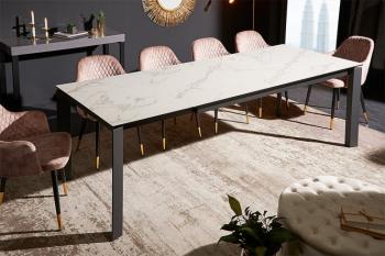 Tafel uitschuifbaar wit marmer optiek 180-240