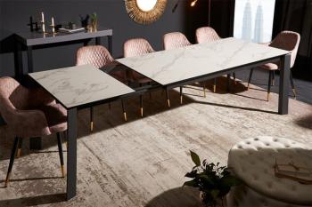 Tafel uitschuifbaar wit marmer optiek 180-240