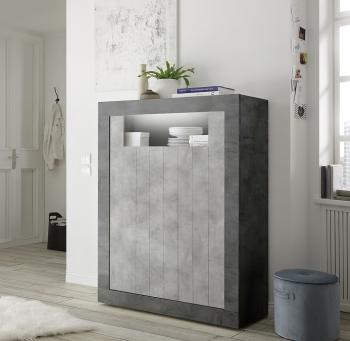Highboard kast oxide donkergrijs en betonlook
