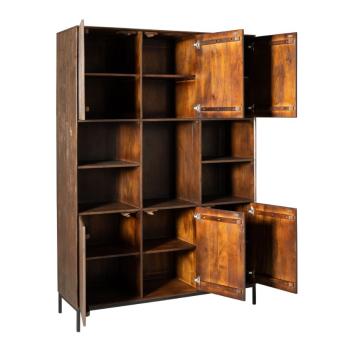 Vakkenkast donkerbruin mangohout 135 cm 