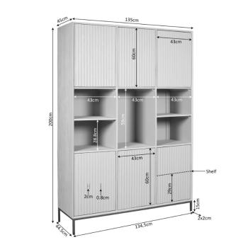 Vakkenkast donkerbruin mangohout 135 cm 