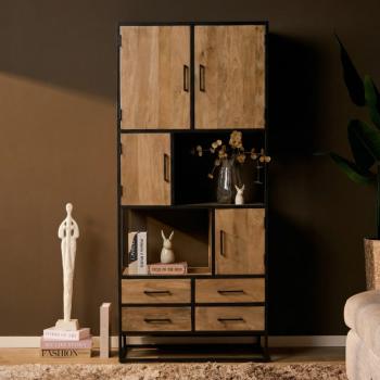 Wandkast mango naturel bruin 90 cm