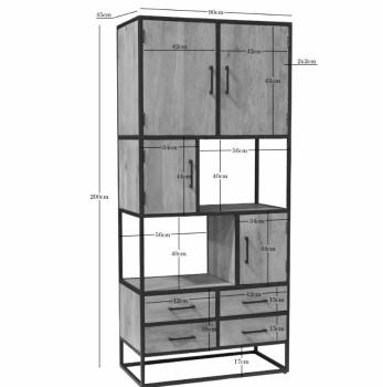 Wandkast mango naturel bruin 90 cm