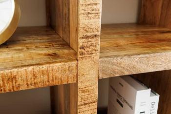 Vakkenkast mangohout naturel bruin 160x156 cm