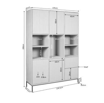 Vakkenkast madison walnoot 135 cm