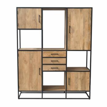 Wandkast mango naturel 160 cm