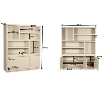 Vakkenkast mangohout zand 160 cm