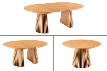 uitschuifbare ronde tafel eiken 120-200 cm