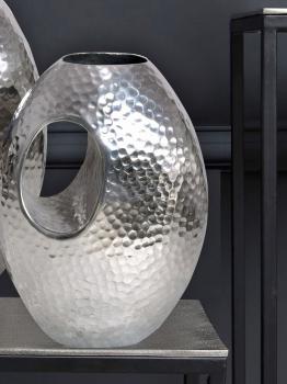 Decoratieve vazenset zilver hamerslag