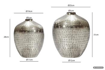 Set vazen zilver 31 en 28 cm