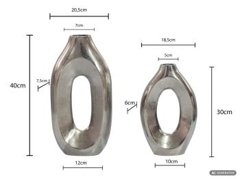vazenset zilver aluminium 40 en 30 cm
