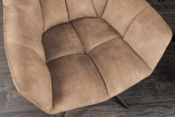 Draaibare velvet eetkamerstoel champagne greige