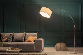 verstelbare vloerlamp met witte lampenkap 170-200 cm
