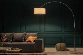 verstelbare vloerlamp met witte lampenkap 170-200 cm
