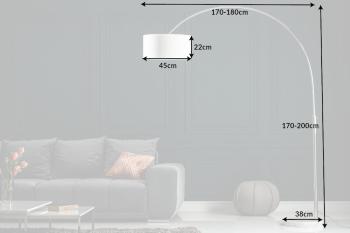 verstelbare vloerlamp met witte lampenkap 170-200 cm
