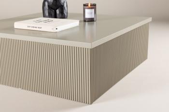 Vierkante beige salontafel 90 cm