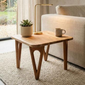 Bijzettafel vierkant met V-vorm poten 60 cm