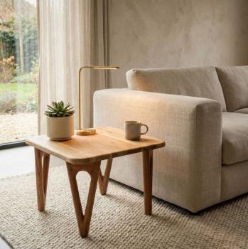 Bijzettafel vierkant met V-vorm poten 60 cm