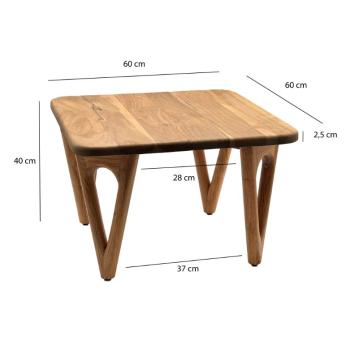 Bijzettafel vierkant met V-vorm poten 60 cm