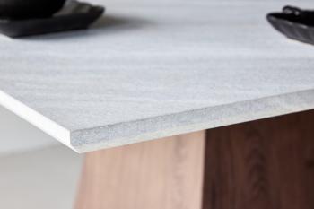 Vierkante moderne tafel stone look walnoot 120 cm