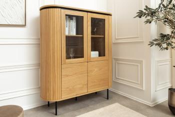 Landelijke vitrinekast eiken 120x140 cm