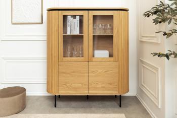 Landelijke vitrinekast eiken 120x140 cm