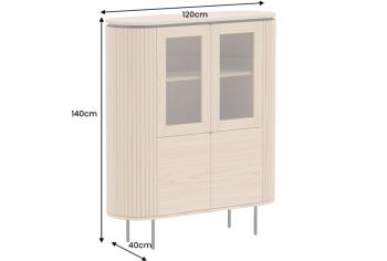 Landelijke vitrinekast eiken 120x140 cm