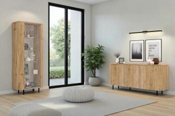 Vitrinekast eiken kleur cadiz 80x196 cm