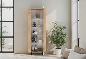 Vitrinekast eiken kleur cadiz 80x196 cm