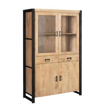 vitrinekast Mangohout 115x180 cm
