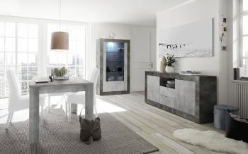 Highboard kast oxide donkergrijs en betonlook