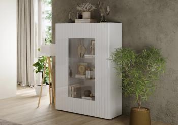 Vitrinekast wit hoogglans 120x166 cm