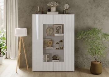 Vitrinekast wit hoogglans 120x166 cm