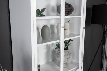 hoge vitrinekast wit metaal 190 cm